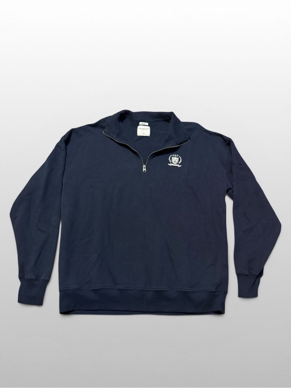 Abercrombie & Fitch Navy Quarter Zip Fleece Pullover Men's XL